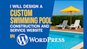 design innovative swimming pool, construction service website using wordpress