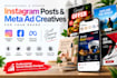 design instagram posts and static meta ad creatives
