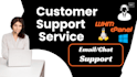 handle email replies, live chat, and ticket support professionally