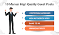 publish 10 guest posts on da 90 google approved sites