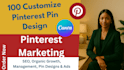 design pinterest pins and handle marketing strategy