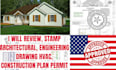 review, stamp architectural, engineering drawing hvac, construction plan permit