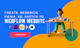 create custom webflow website, convert adobe xd figma to webflow template design