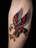 do microrealistic linework and geometric style tattoo design