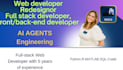 do custom ai website development as full stack web developer front end developer