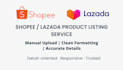 upload and list your products on shopee or lazada