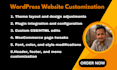 customize wordpress, redesign wordpress, edit website, and do custom wordpress