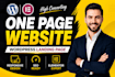 design one page website or wordpress landing page design
