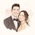 do cartoon disney portrait for couple,