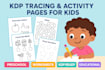 design KDP tracing worksheets and educational activity pages for kids