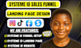 create systeme io landing page, systeme io website,  systeme io sales funnel