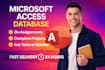 set up ms access database assignments, projects