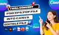 convert pdf to microsoft word,excel or canva in 12hrs