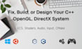develop your opengl or d3d11 project in cpp