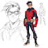 make an superhero comic cartoon character into style