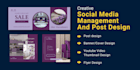 create custom social media posts, ads creatives and manage accounts