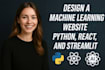 design a machine learning website with python, react, and streamlit