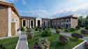 remodel facade hotel, realistic event hall, luxury suites, render lodging room
