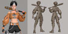 custom 3d model,oc anime or stylized cartoon 3d render,game character,design stl