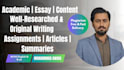 do academic writing, content creation, and essay writing