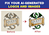 refine and vectorize ai generated image and logo