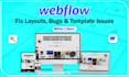 fix webflow website design, webflow edit template, fix mobile responsive issues