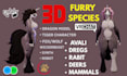create unique 3d furry vrchat avatar nsfw vtuber model protogen dragon wolf