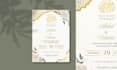 design islamic wedding invitation, certificate, cards