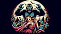 make vampire gorilla and girl logo with t shirt design