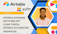 build airtable, airtable database automation softr webapp client portal baserow