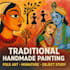 create indian folk art and traditional paintings