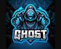create ghost cartoon, character mascot logo with creative concepts