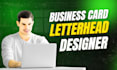 make professional minimalists digital business card create letterhead design