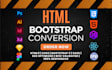 convert figma to html, xd to html css, psd to html responsive bootstrap 5
