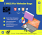 fix website bugs or errors in HTML, CSS, javascript, or PHP