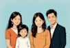 draw a cute family portrait in vector