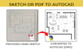 convert any sketch, PDF or old image drawing plan to autocad or 3d sketchup