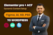 build a dynamic wordpress website using elementor pro and acf