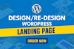 create wordpress landing page, single page, one page, or wordpress website
