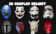 create custom 3d cosplay prop 3d mask helmet for 3d printing and cosplay