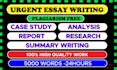 do essay writing, case study analysis, report, research and summary writing