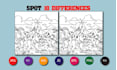 draw hidden object  and spot the  difference picture
