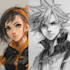 draw anime and game style characters art