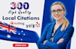 do 300 australia local citations and directory submission