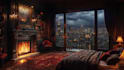 create cozy rain ambient video with natural sounds