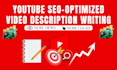 write SEO optimized youtube video description with tags, yt video description