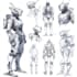 draw mecha robot character sheet design
