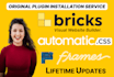 install bricks builder, acss, getframes lifetime with auto updates