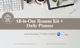 deliver an editable resume kit and daily planner bundle