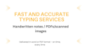 type handwritten notes into word document